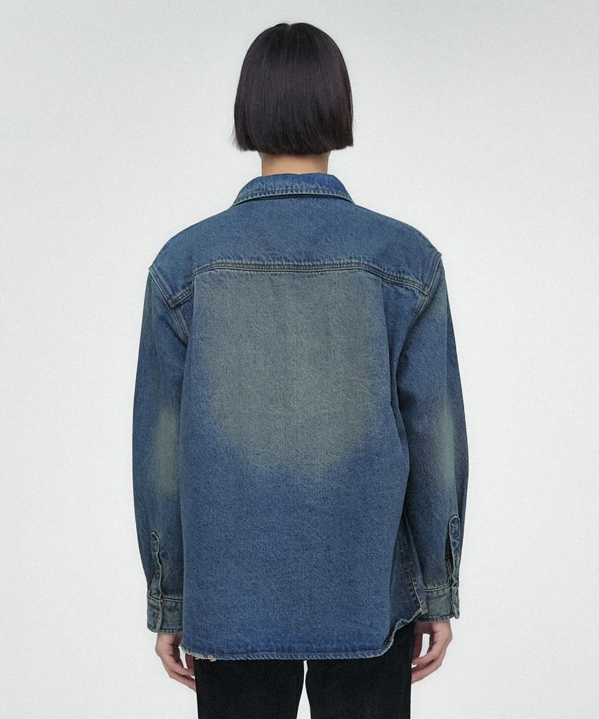 Джинсовая куртка-рубашка Minav с эффектом stonewash [Ржаво-синий]