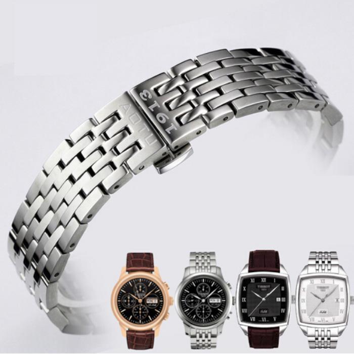 19mm Le Locle Series T006407A T006408A T006407.408 Series Watchband Watch Solid Stainless Steel Bracelet Male Strap Wristband For T006