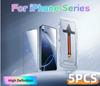 5 шт. Для iPhone 17 16e 16 Pro Max 15 14 13 12 11 XR XS Plus Защитное стекло для экрана Закаленное стекло для телефона С установочным комплектом Снять