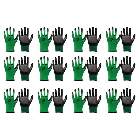 12 пар рабочих перчаток с регулируемым запястьем, пятью пальцами, противоскользящие, толстые, износостойкие, безопасная работа