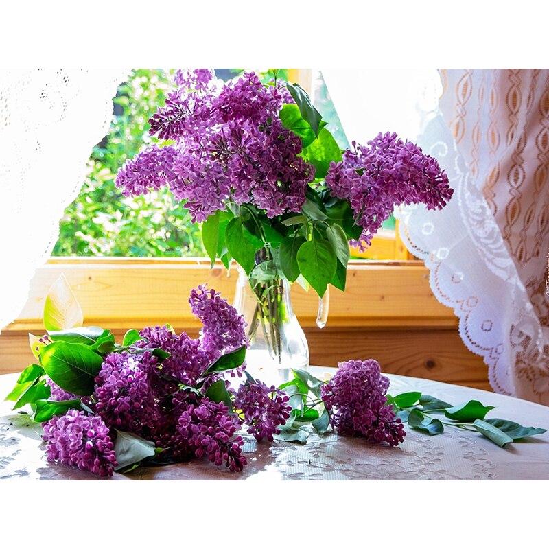 Полный 5D алмазная живопись красивые фиолетовые цветы DIY Алмазная вышивка Алмазная мозаика наборы крестиков домашний декор подарок