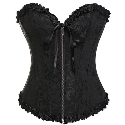 Женский корсет с застежкой-молнией, верх на талии, бюстье, готический корсет, сексуальное женское белье, комплект стрингов