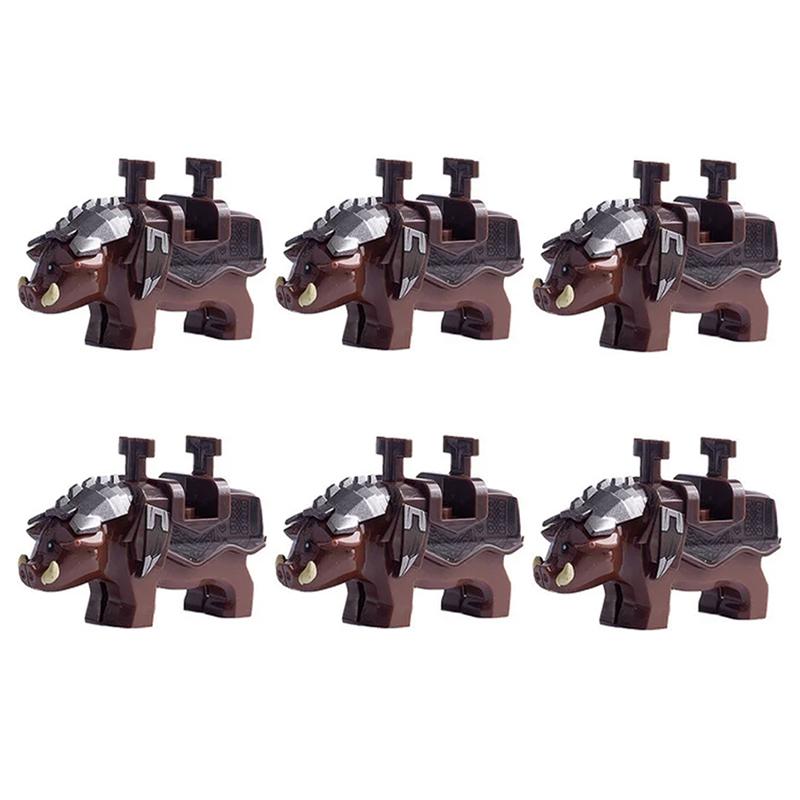 MOC Medieval Military Building Blocks Elven Warrior Orc Rohan Gondor Knight Character Set Animal Army Weapon Bow Crossbow Toy