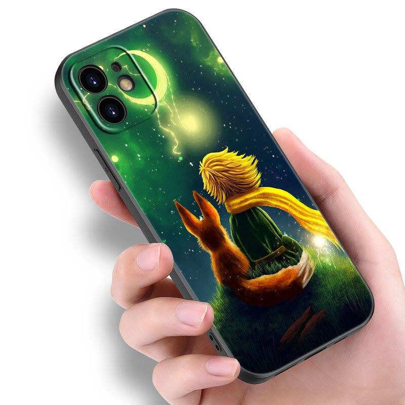Чехол для телефона Little Prince fox для Apple iPhone 14 13 12 Mini 11 Pro Max 7 8 XR X XS 7 8 Plus SE 2020 2022 черный чехол