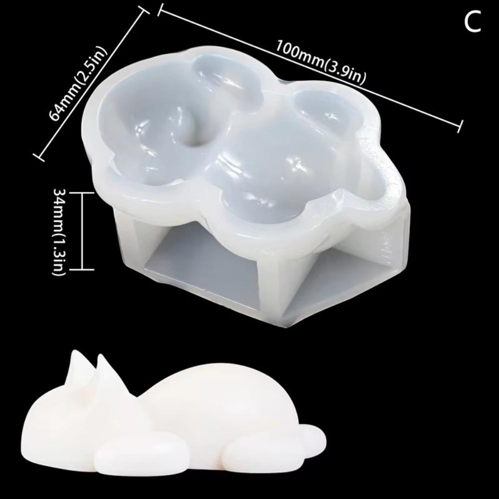 New Portable Milk Pudding Silicone Mold DIY Kitty Custard Mold Lying Dragon Cartoon Jelly Cake Molds