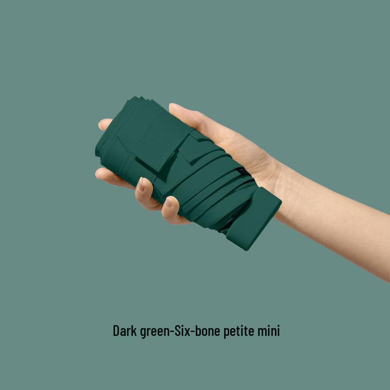 Oil Painting Capsule Umbrella: Five-Fold Mini, Sunny and Rainy Dual-Use, Sunscreen Sunshade with Print Logo