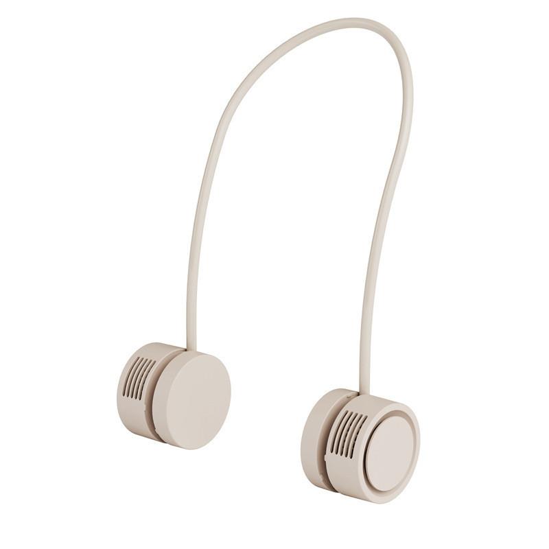 Mini Leaf Less Neck Hanging Fan Portable USB Charging Small Fan Silicone High-capacity Battery Fan 118*59*42mm