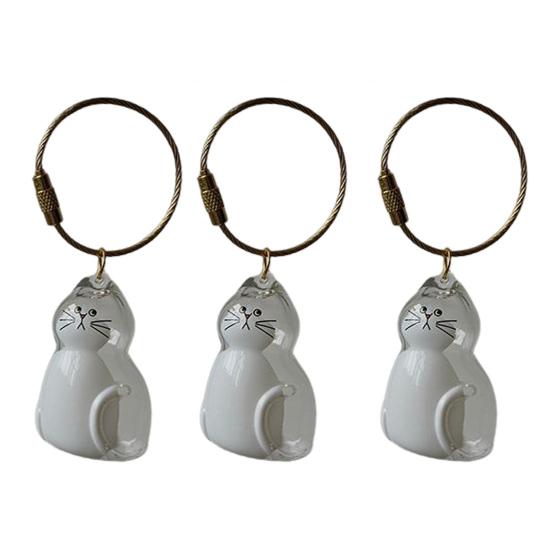 3Pcs Cat Hair Storage Box Keychain Transparent Acrylic Dog Hair Memorial Bottle Pet Hair Collector Container Key Ring Pet Owner Keepsake Gift