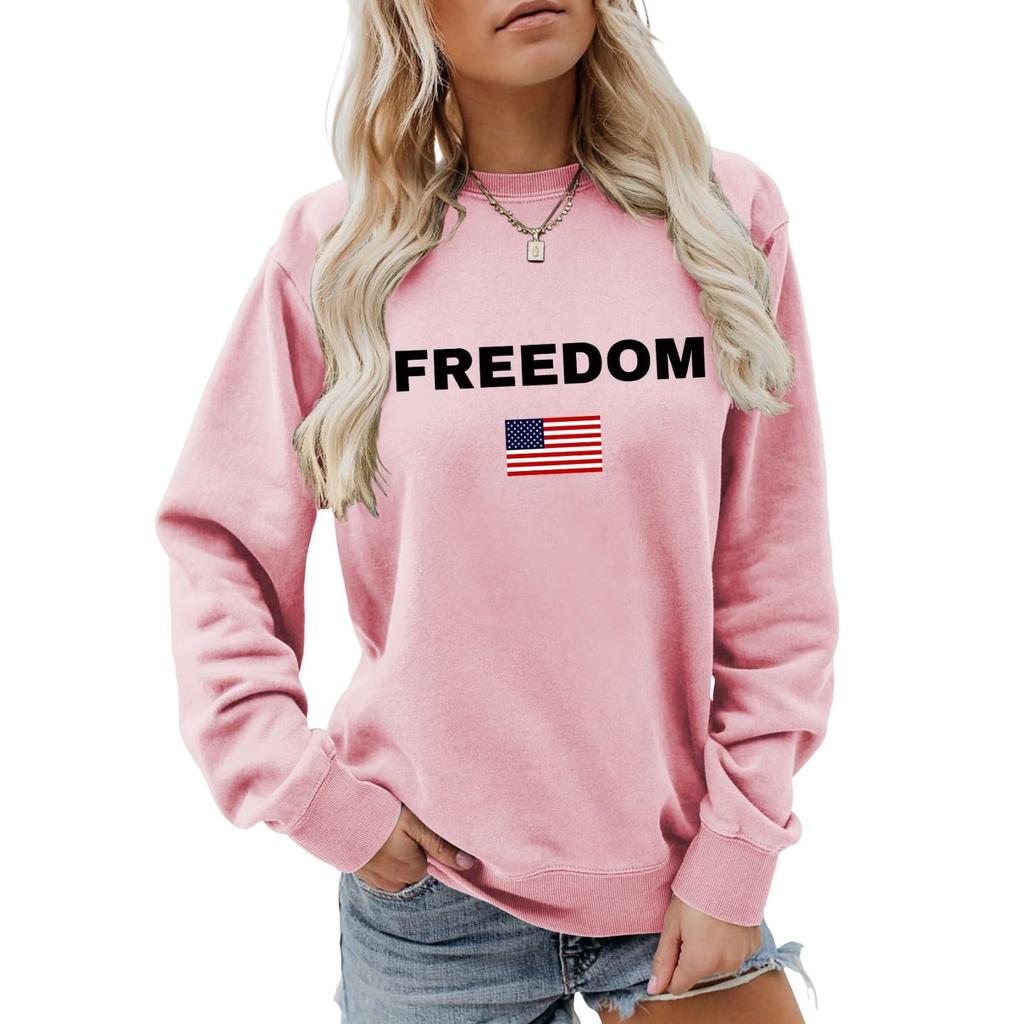 Women's Fashionable Casual Round Neck Loose Long Sleeved Printed Sweatshirt