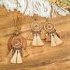 3 шт. Бохо Винтаж Коричневые Серьги с Кисточками Ожерелье Ручной Работы Вставка из Центральной Бусины Подвеска из Бусин Мастерство Подарки для Женщин