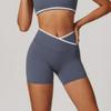 Европейские и американские йога-шорты с высокой талией и эффектом пуш-ап ягодиц - Женские трехточечные фитнес-брюки
