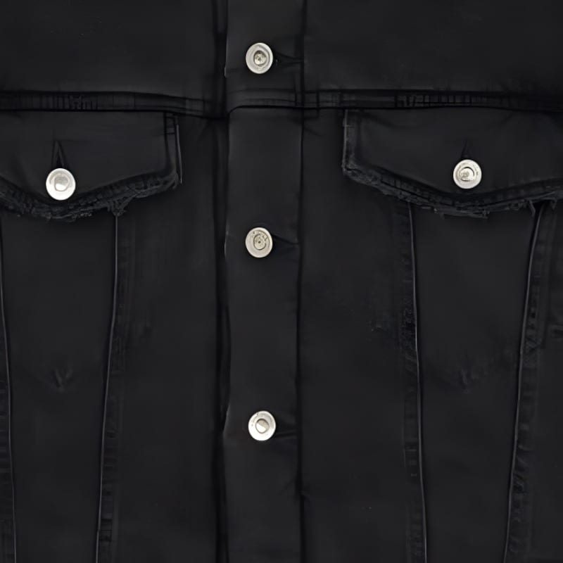 Balenciaga Джинсовая куртка Свободный крой Мужская Черная 681689TIWA21440