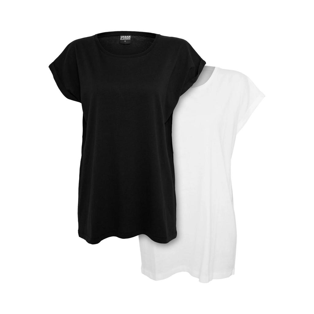 Urban Classics Womens/Ladies Extended Shoulder T-Shirt (Pack of 2)