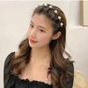 Стильный двухслойный нескользящий плетеный жемчужный обруч для волос с зубцами