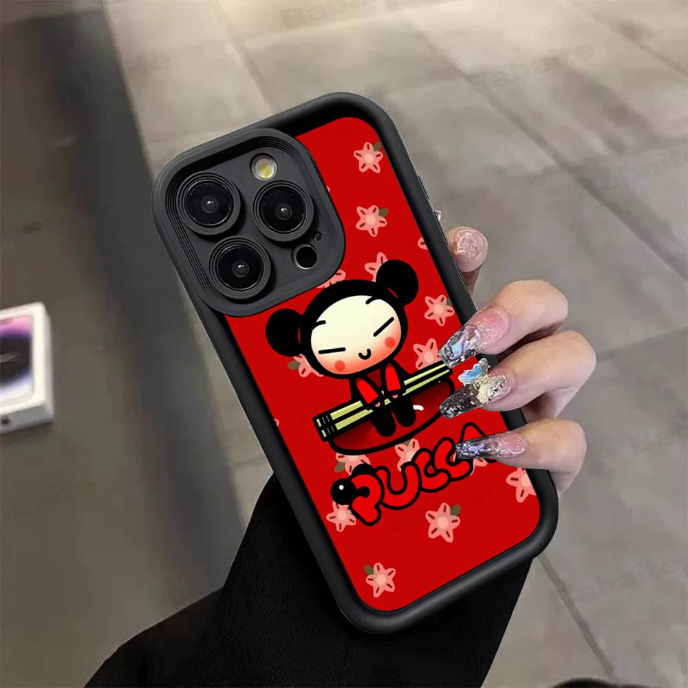 Animation Pucca Cate Phone Case For IPhone 17 16 15 14 13 12 11 Air Plus Pro Max Soft Back Cover
