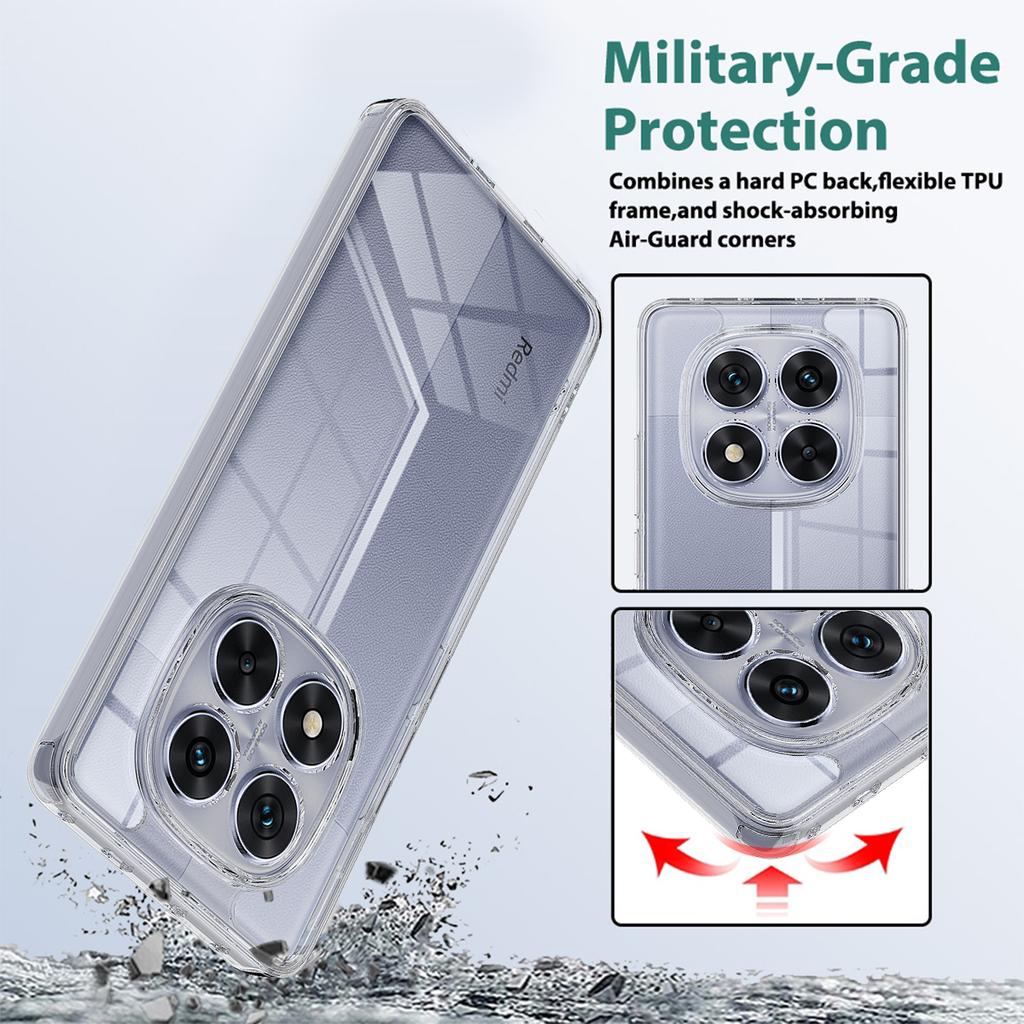 For Xiaomi Redmi Note 14 Pro+ 5G Clear Phone Case TPU+Acrylic Shockproof Phone Back Cover