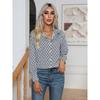 Spring and Autumn Women's Shirt Fashion Geometric Print Long Sleeve Top