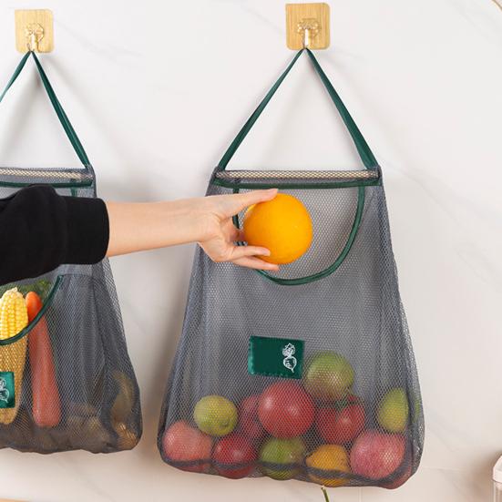 Storage Bag Useful Visible Sturdy Construction Ginger Garlic Potatoes Onions Hanging Home Supply