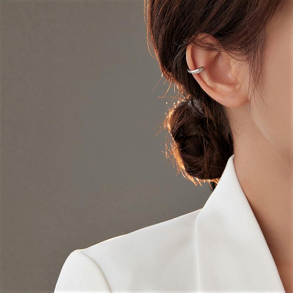 Ювелирные изделия Bellitia из стерлингового серебра, бинауральный комплект из кубического циркония, модные стильные серьги-клипсы из стерлингового серебра 925 пробы с платиновым покрытием, аллергия на металл