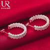 925 Sterling Silver Woven Piercing Earrings Fashionable Wedding Jewelry