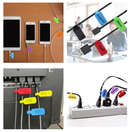 32 шт. Письменные кабельные хомуты Бирки для шнуров Яркий цвет Многоразовые Компактные Портативные Шнур