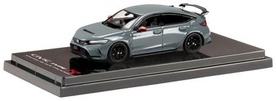 Масштаб Honda Civic Type R Racing Black С дополнительными опциями Sonic Gray Pearl 1/64 (ФЛ5) Упаковка/Оригинальный автомобиль,