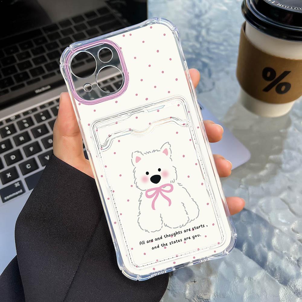 Card Phone Case for iPhone 11 13 XR 15 14 Pro Max iPhone 12 16 7 8 Plus XS Max Samsung S24 S23 A15 A55 A05 A54 Redmi 12 13C 13 9 Cartoon Protection