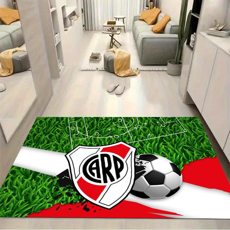 River Plate КАРП Герб Футбольное Поле Травяной Принт Ковер Зональный Аргентинский Футбольный Фан Нескользящий Прямоугольный Коврик для Пола Игровая Комната Спортивный Фан Домашний Декор Ковер