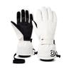 Unisex Winter Ski Gloves - Warm, Touchscreen-Compatible, Five-Finger Cycling Gloves In White Cotton.