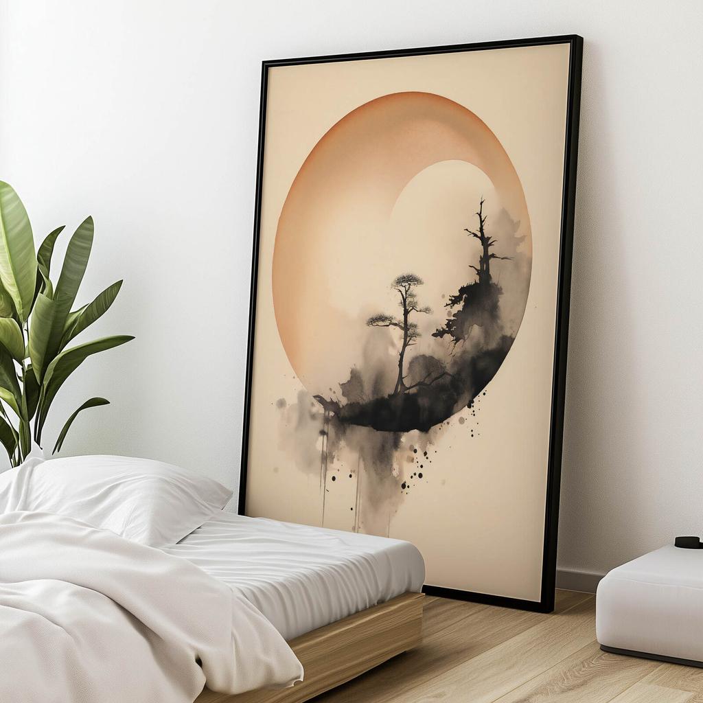 Zen Circle Zen Circle, 50X70 Cm, Gold Aluminum Frame, 230 Gsm Matte Paper