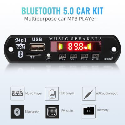 12 В автомобильный радиомодуль 2x25 Вт стерео Bluetooth 5.0 MP3 декодер плата 8-20 В 50 Вт усилитель Handsfree поддержка FM TF USB AUX рекордер