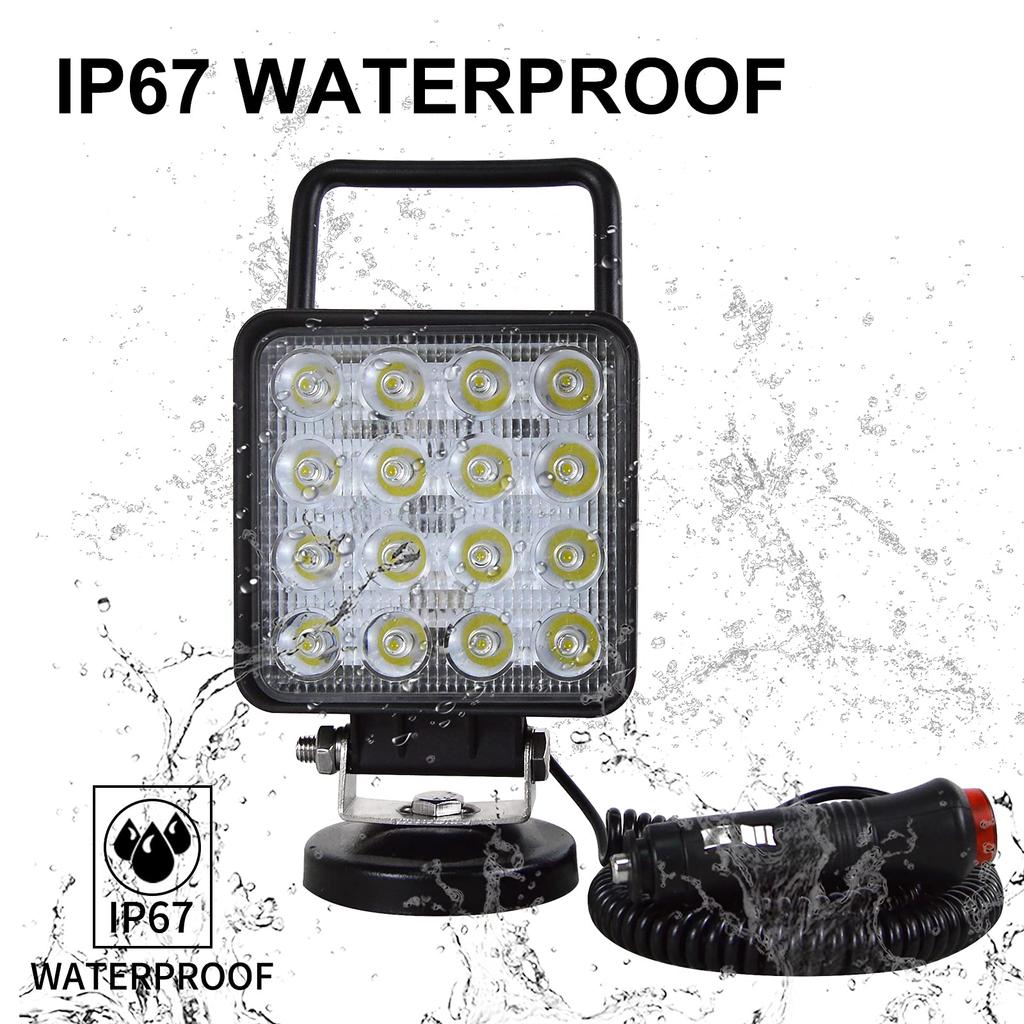 RIGIDON Ручной рабочий светильник 1 шт. 4" 48 Вт квадратный магнитный светильник рабочий светодиодный узкий угол обзора светодиодный прожектор 6000K 12 В/24 В универсальный