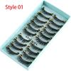Woman Natural Wispies Lashes 3D Faux Mink Hair Thick Long Eyelashes Extension Tools False Eyelashes
