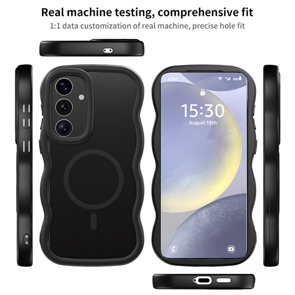 For Samsung Galaxy A16 5G/A16 4G Magnetic Case TPU + PC Phone Back Cover Skin Touch Wave Shape