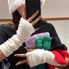 1Pair Knitted Pile Sleeves Protect Your Arms Sleeve Winter Half Finger Gloves