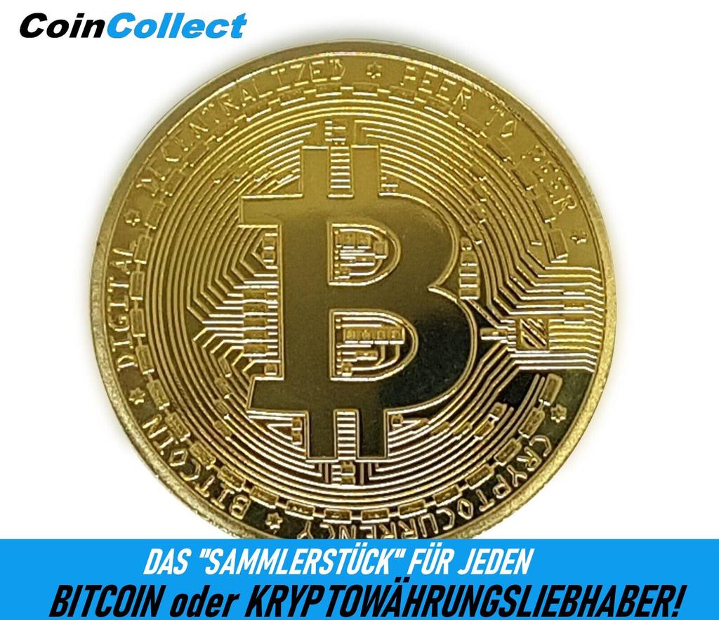 COINCOLLECT Биткоин монета позолоченная криптовалюта коллекционная монета золото BTC монета