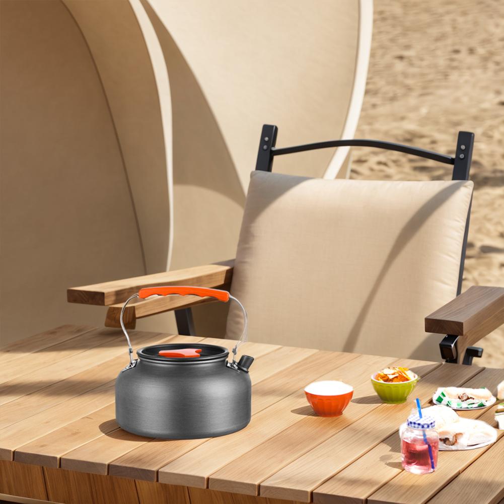 0.8/1.6L Camping Kettle Lightweight Water Kettle Anti Scald Handle Coffee Pot Portable Camping Teapot for Fishing Mountaineering