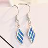 New Minimalist Blue Striped Wing Earring Earrings for Women Fashionable European and American Earrings