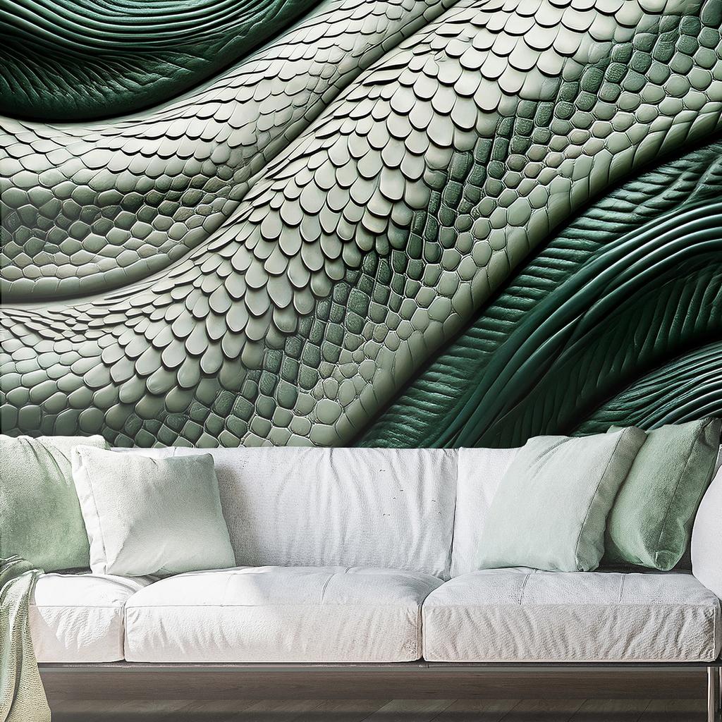 Обои Зеленая змеиная кожа