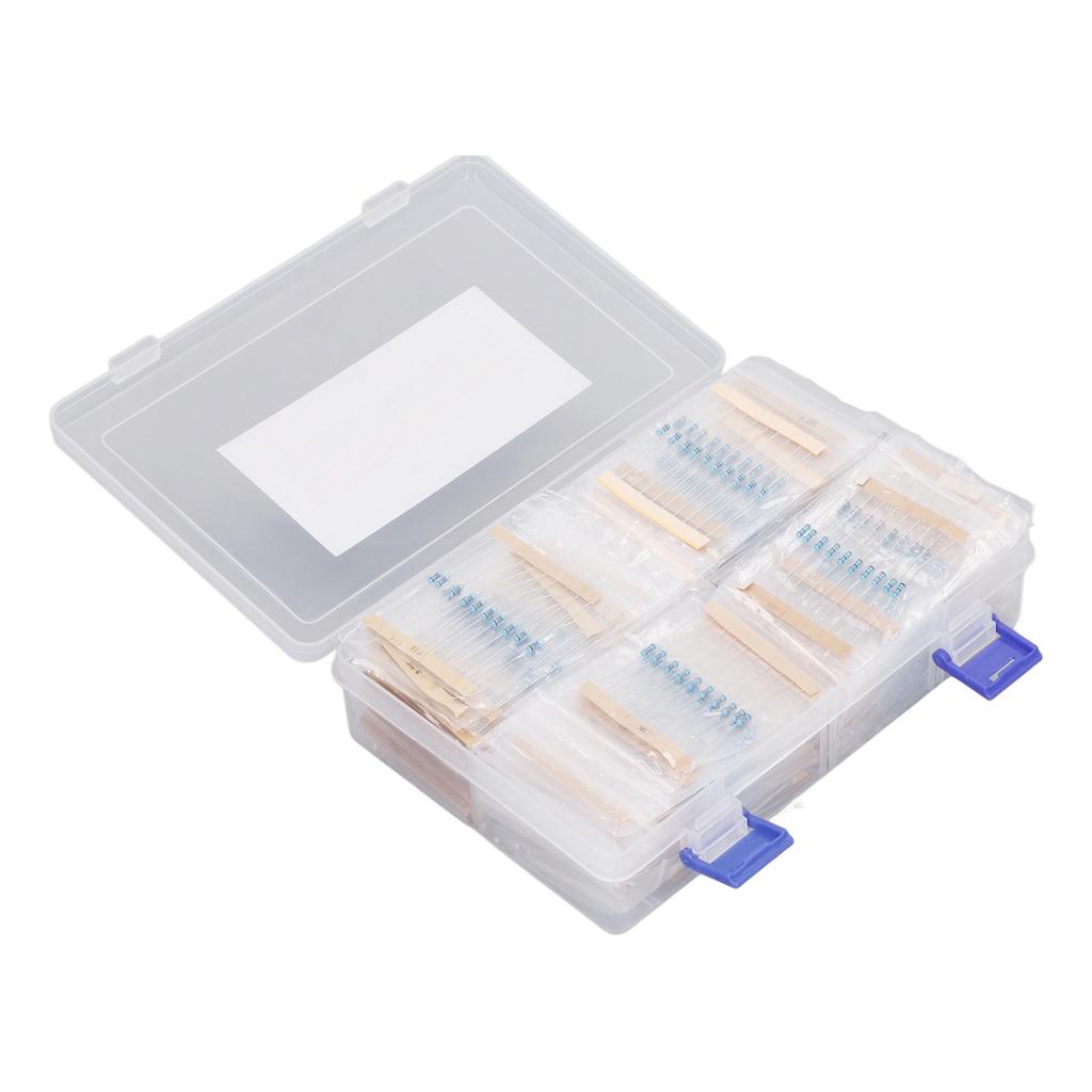 1450 Pcs Resistor Kit 1/4W 1 To 1M Ohm Metal Film Resistors Assortment Kit for Electronic Industry