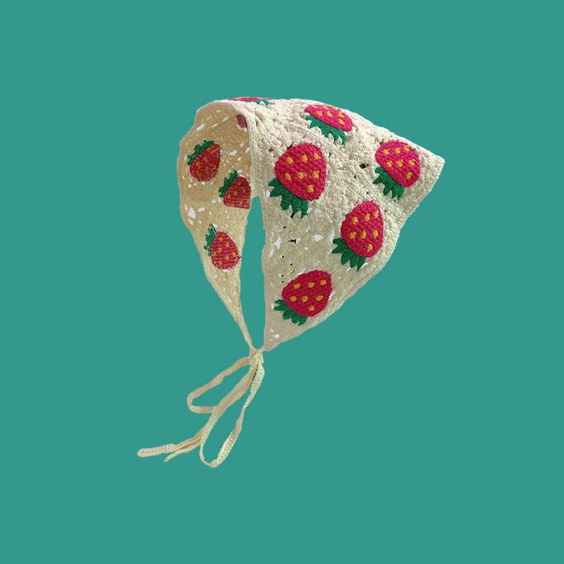 Модная вязаная косынка для прогулок, милый и очаровательный стиль, вязаная вручную повязка на голову, женские аксессуары для волос, треугольный платок для волос