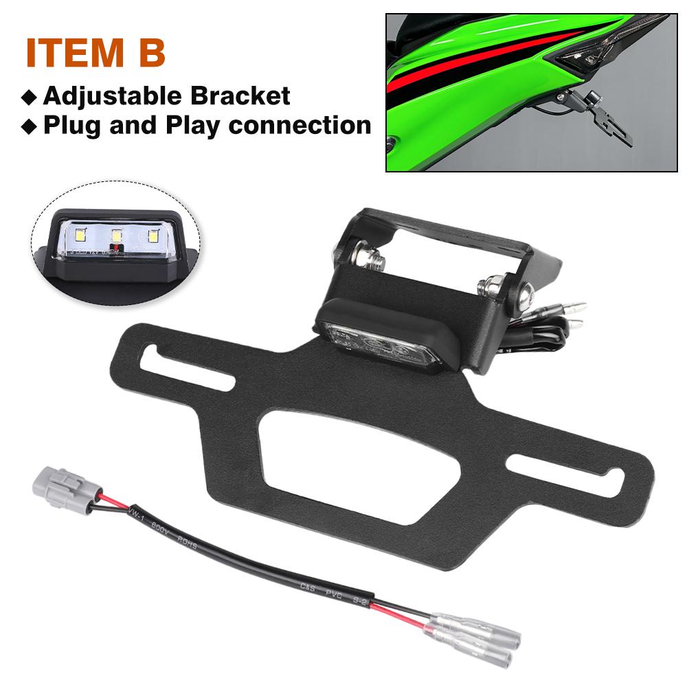 ZX-4R ZX-25R Rear License Plate Holder For KAWASAKI NINJA ZX4R ZX4RR ZX25RR Motorcycle Tail Tidy Fender Eliminator LED Light