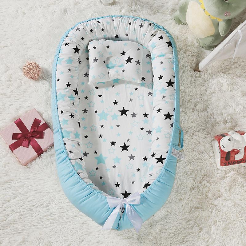 Складная съемная переносная противоударная детская кроватка средняя кровать бионическая полностью съемная детская подушка для путешествий