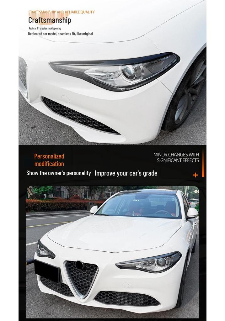 Накладки на фары "Брови" для Alfa Romeo Giulietta Giulia 2015+ Внешний тюнинг