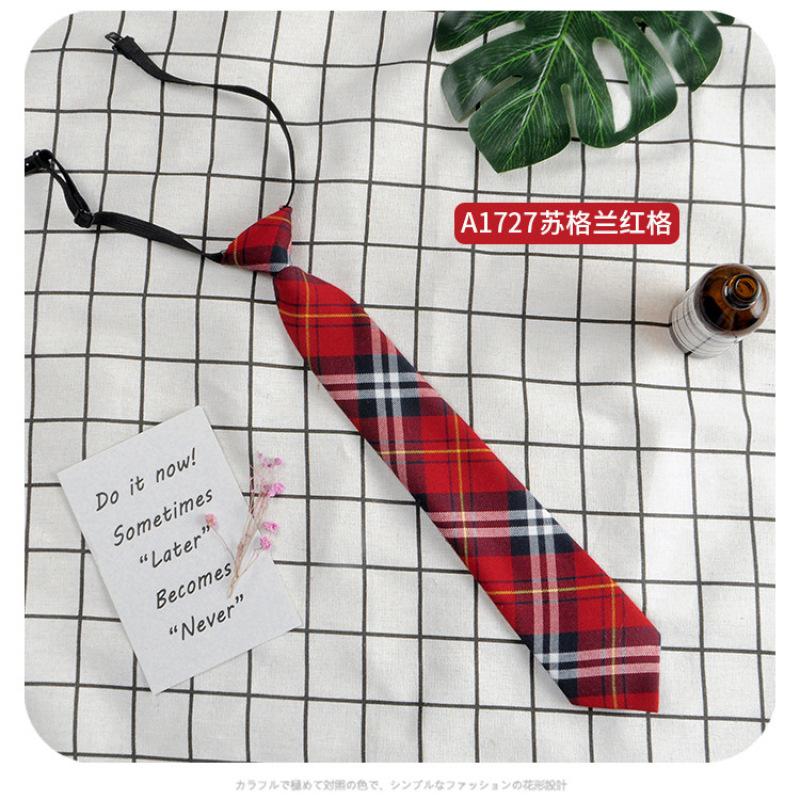 Small Tie Male and Female Students College Style Lazy Plaid Harajuku Trend Japanese JK Uniform