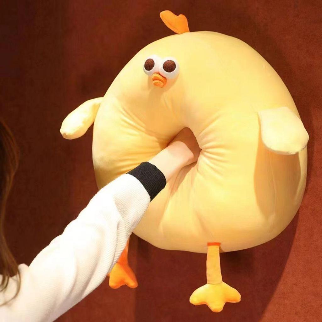 Большая Милая Плюшевая Кукла Подушка - Дизайн Желтого Цыпленка, Идеальный Подарок на День Рождения для Мальчиков и Девочек