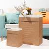 Organize Gift Package Desktop Ornament Kraft Paper Bag Double Layers Storage Basket Vase Flowerpot