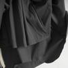 Maslan Spring Simple Casual Round Neck Knitted Patchwork Pleated Dress
