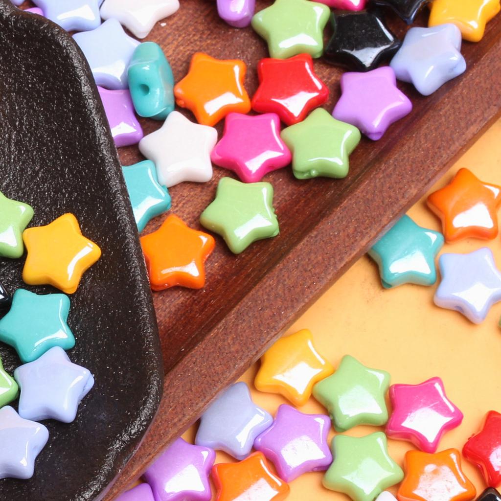 20 шт., 10,2 мм, акриловые маленькие звездочки, свободные бусины для браслета, ожерелья, брелока, материал для самостоятельного изготовления бисера