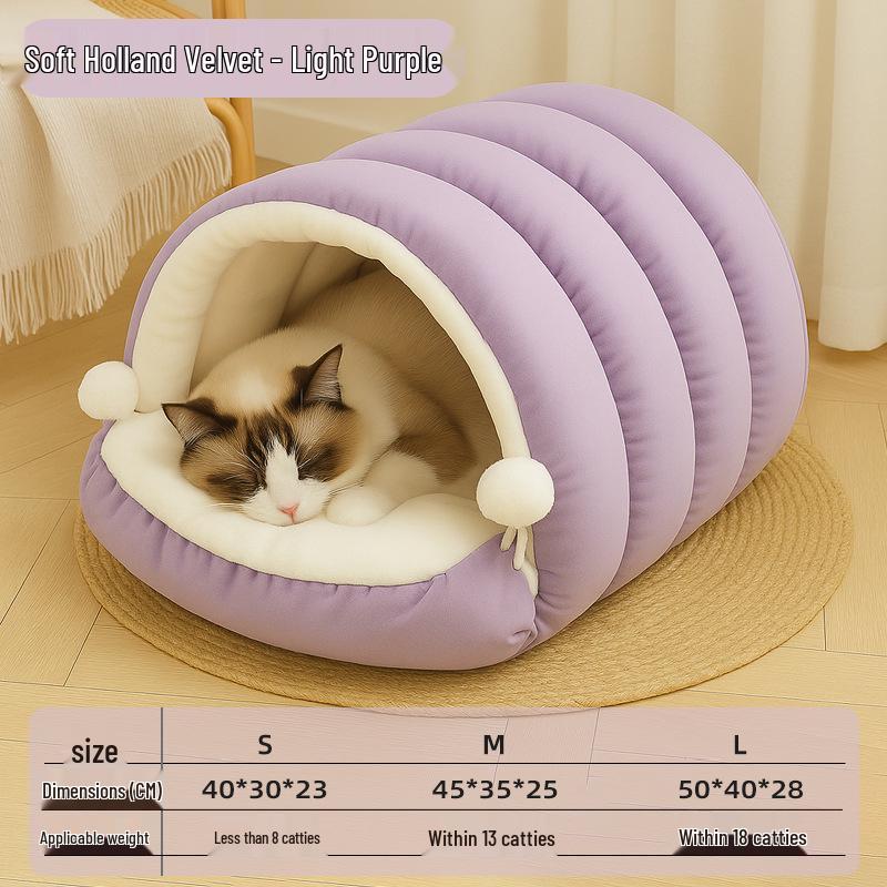 Cute Caterpillar Cat Bed Warm Sofa for Small Pets - Ideal for Autumn/Winter